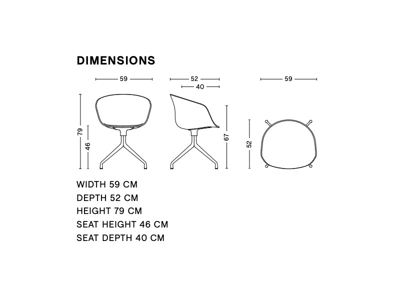 ABOUT A CHAIR - AAC 20 ARMCHAIR SWIVEL BASE