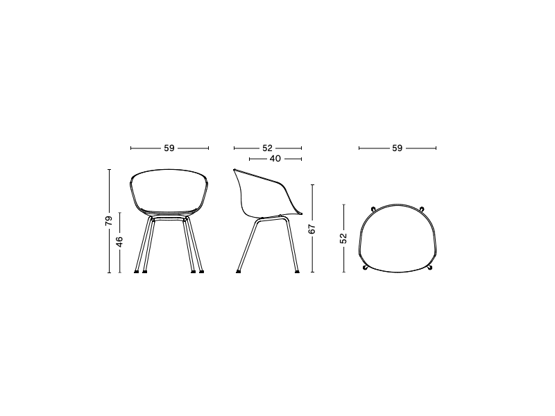 ABOUT A CHAIR - AAC 26 ARMCHAIR TUBE BASE 2.0