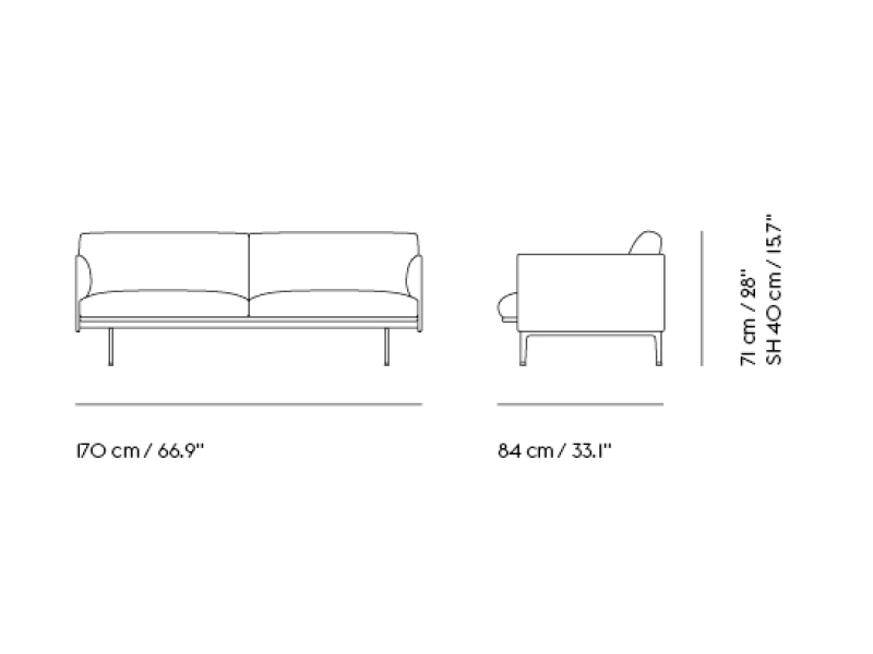 OUTLINE SOFA 2 SEATERS
