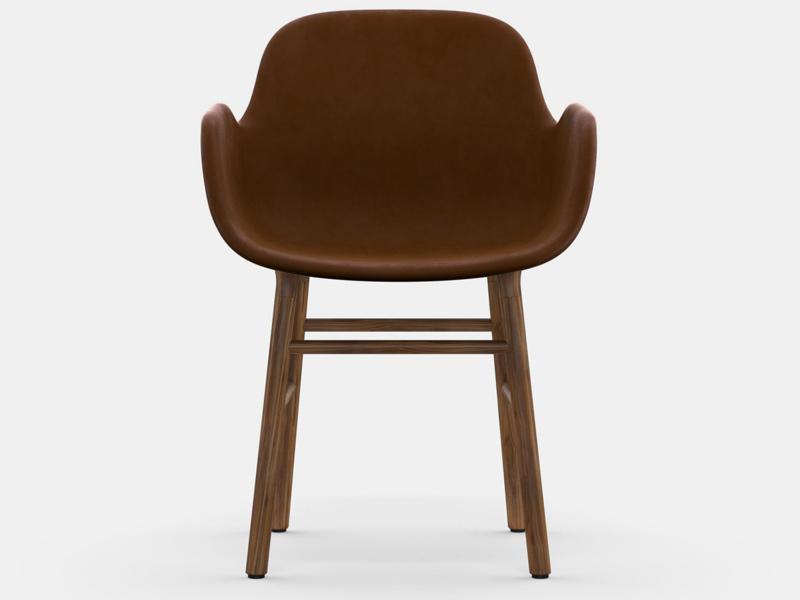 FORM ARMCHAIR WOOD BASE FULL UPHOLSTERY