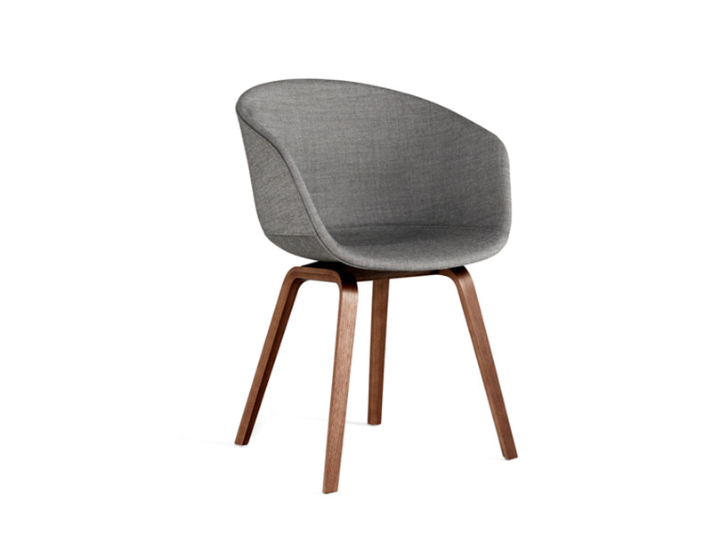 ABOUT A CHAIR - AAC 23 FULL UPHOLSTERY ARMCHAIR WOOD BASE WALNUT