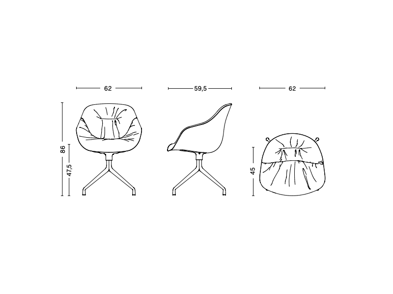 ABOUT A CHAIR - AAC 121 SOFT ARMCHAIR SWIVEL BASE