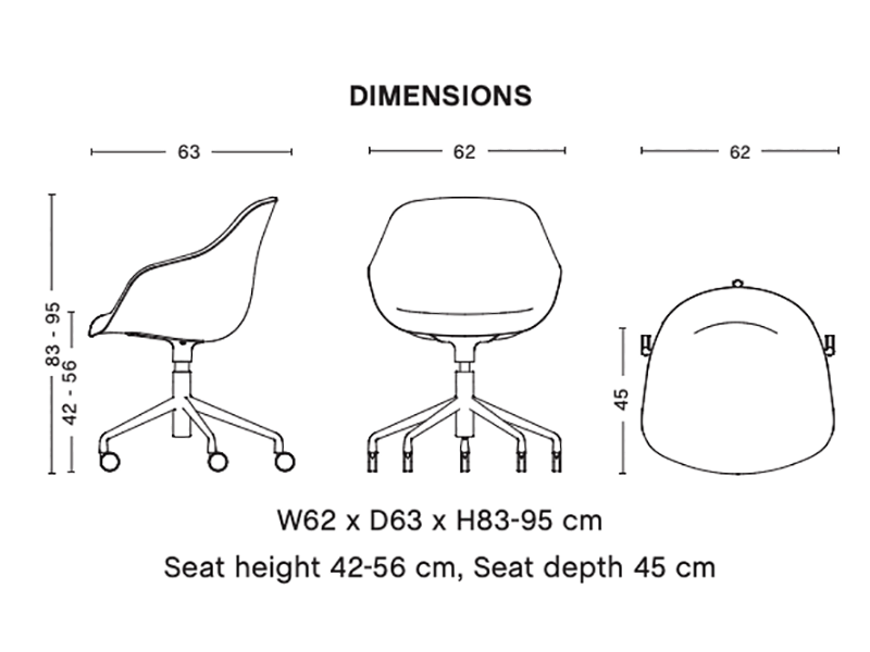 ABOUT A CHAIR - AAC 153 WITH GAS LIFT