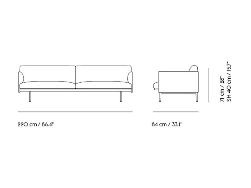 OUTLINE SOFA 3 SEATER