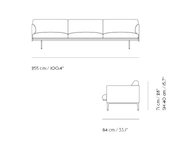 Outline Sofa 3 1/2 Seater