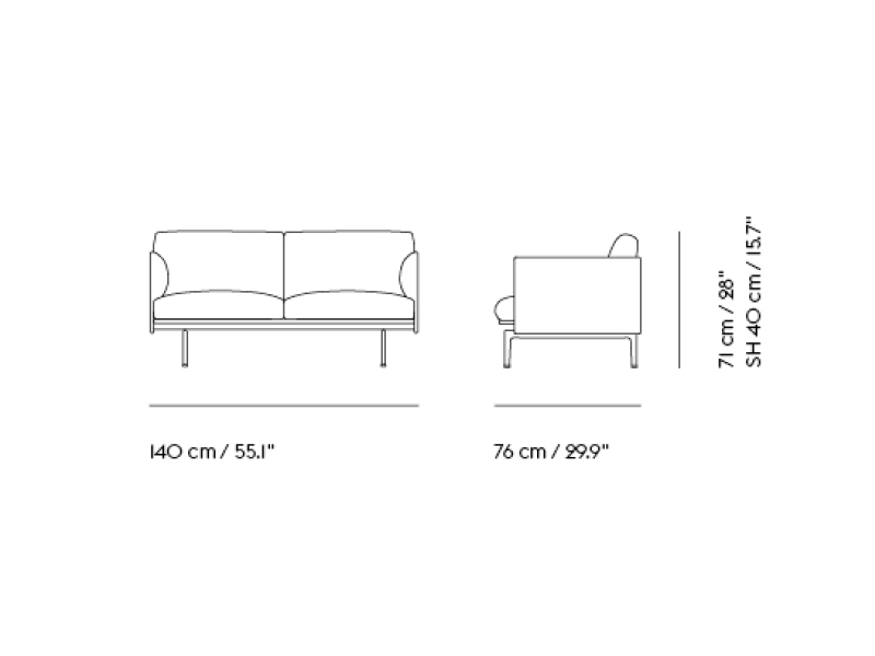 Outline studio sofa 140