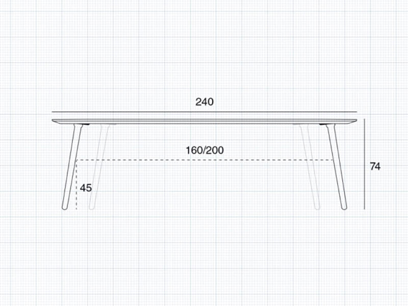 EAT RECT DINING TABLE 240