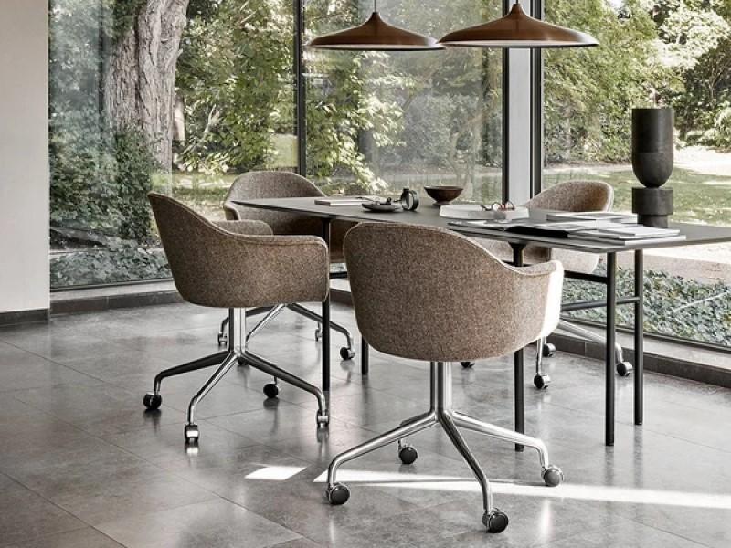 Harbour Dining Chair Star Base With Casters Full Upholstery MENU-939100
