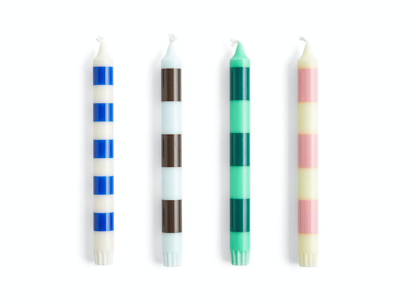 STRIPE CANDLE SET OF 4