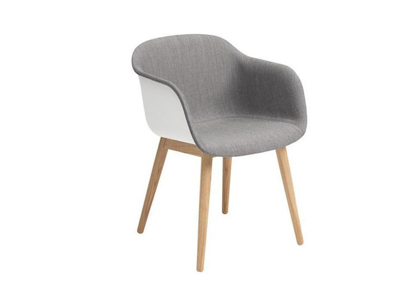 FIBER ARMCHAIR WOOD BASE FRONT UPHOLSTERY